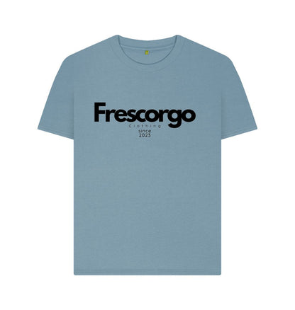 Stone Blue Women\u2019s Organic Cotton Modern Frescorgo Clothing Tee