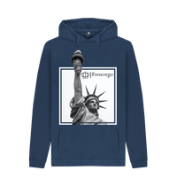 Navy Printed Hoody Front