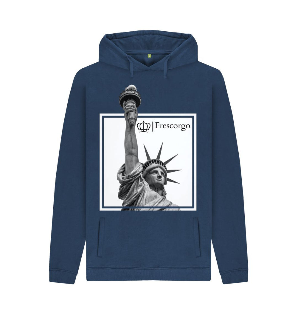 Navy Men\u2019s Organic Cotton Statue Of Liberty Hoodie