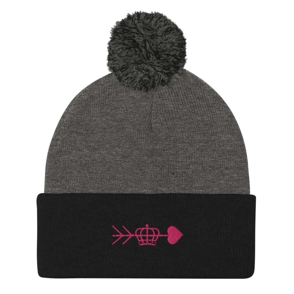 Cupid’s Arrow Pom-Pom Beanie