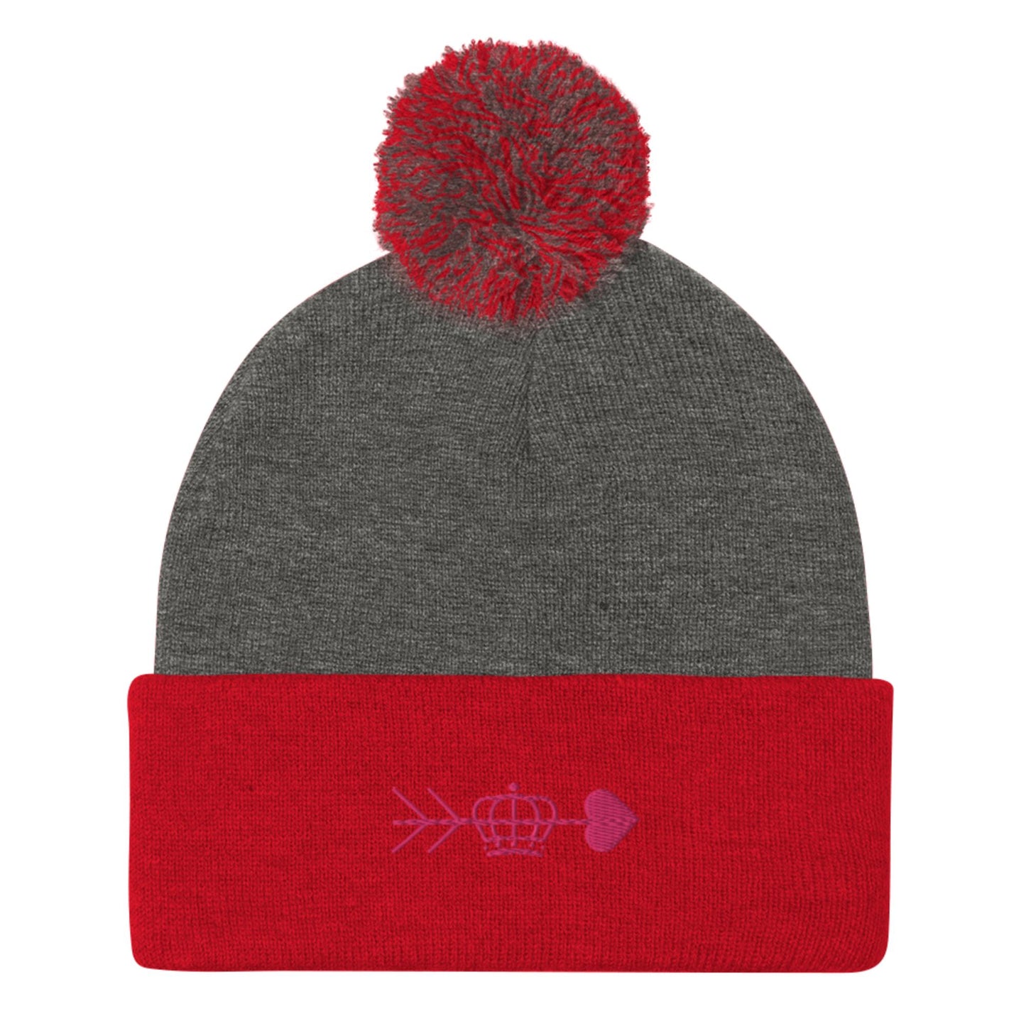 Cupid’s Arrow Pom-Pom Beanie