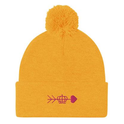 Cupid’s Arrow Pom-Pom Beanie