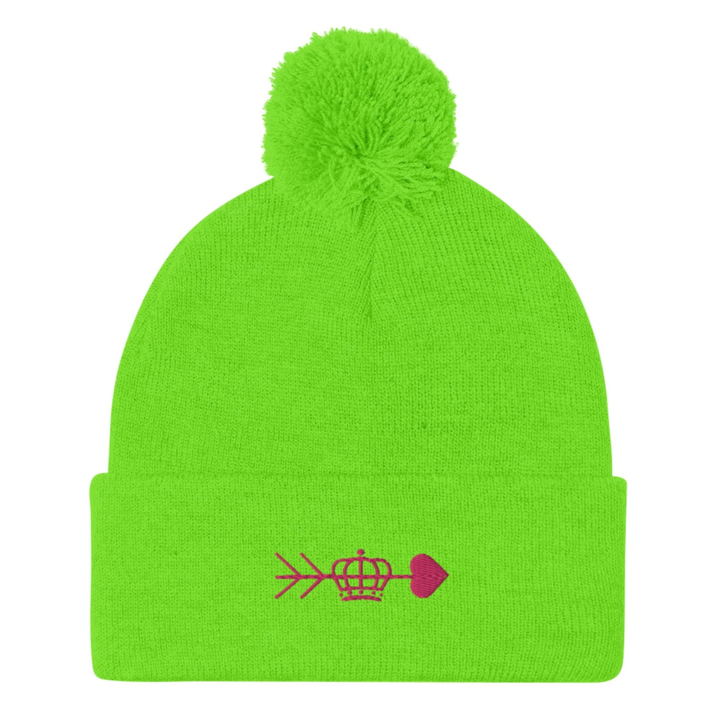 Cupid’s Arrow Pom-Pom Beanie