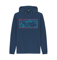 Navy Printed Hoody Front