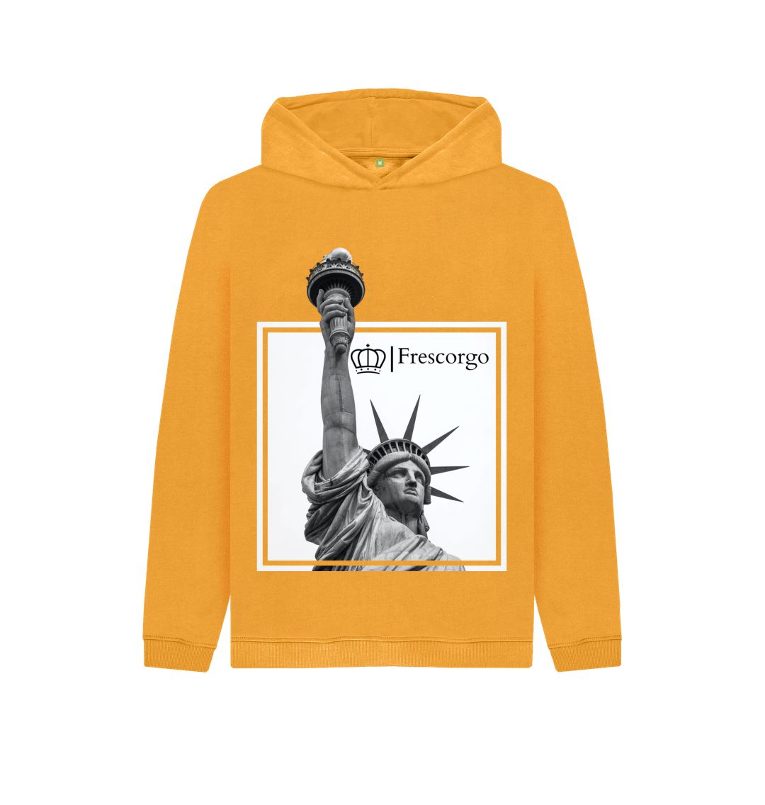 Mustard Youth Organic Cotton Statue Of Liberty Hoodie