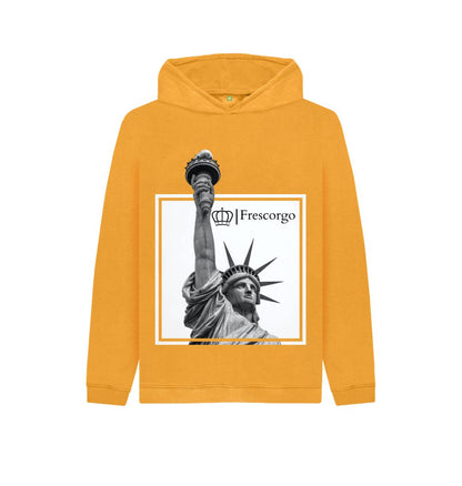 Mustard Youth Organic Cotton Statue Of Liberty Hoodie