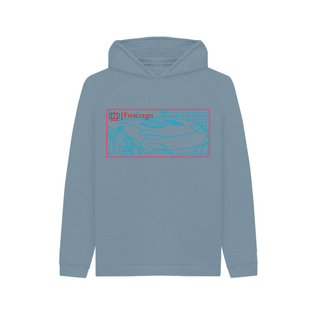 Stone Blue Kid\u2019s Red and Blue Car Hoodie