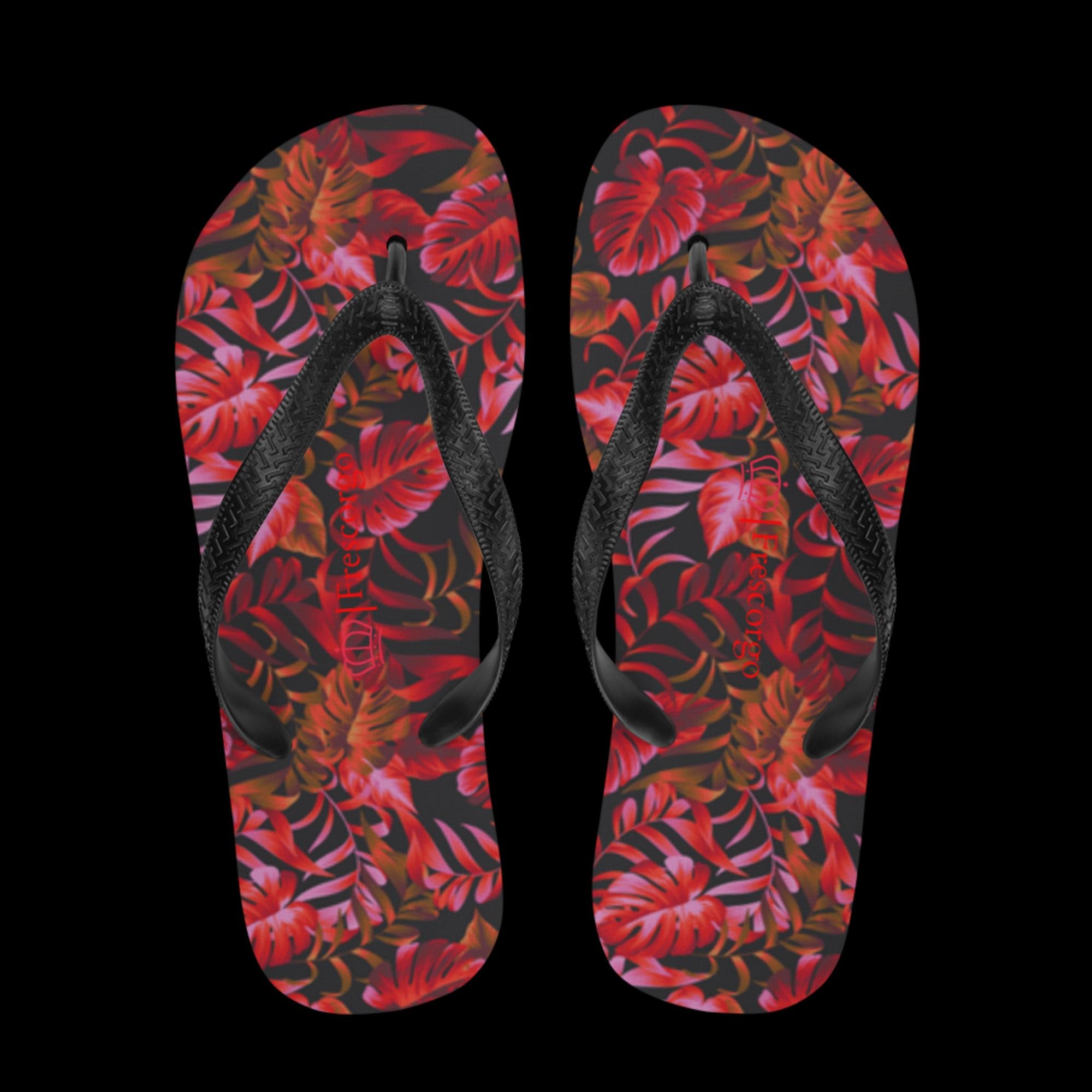 Red Flower Flip-Flops