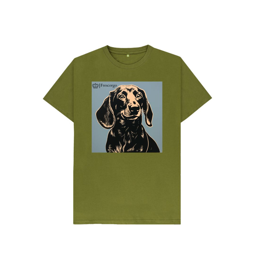 Moss Green Kid\u2019s Frescorgo Yellow and Black Dog Tee