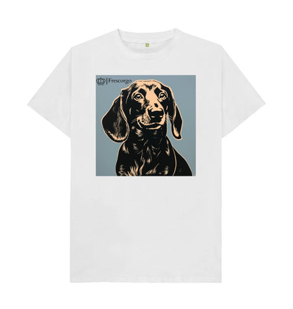 White Men\u2019s Frescorgo Yellow and Black Dog Tee