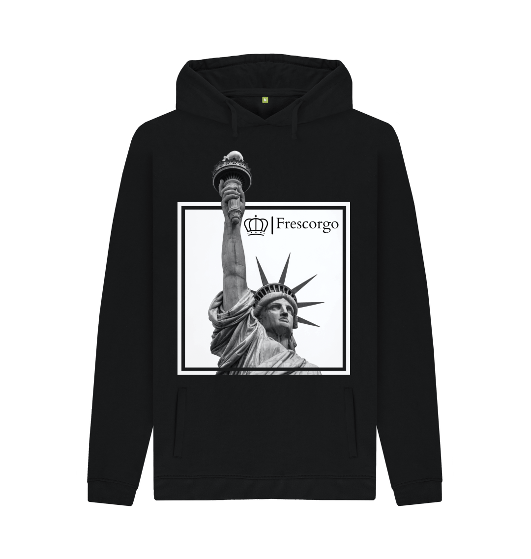 Black Printed Hoody Front