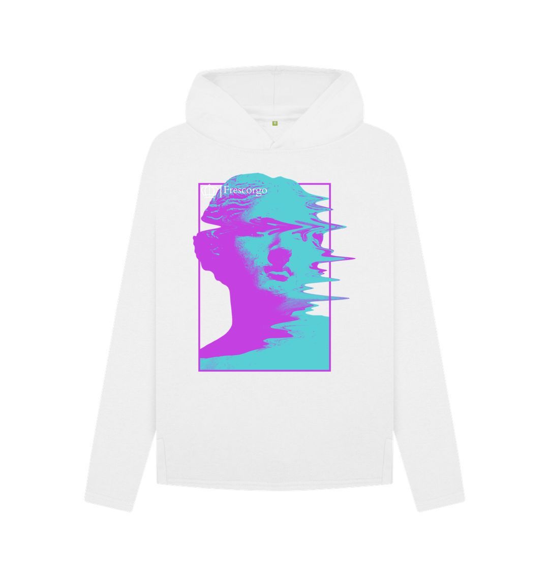 White Women\u2019s Blurry Statue Hoodie