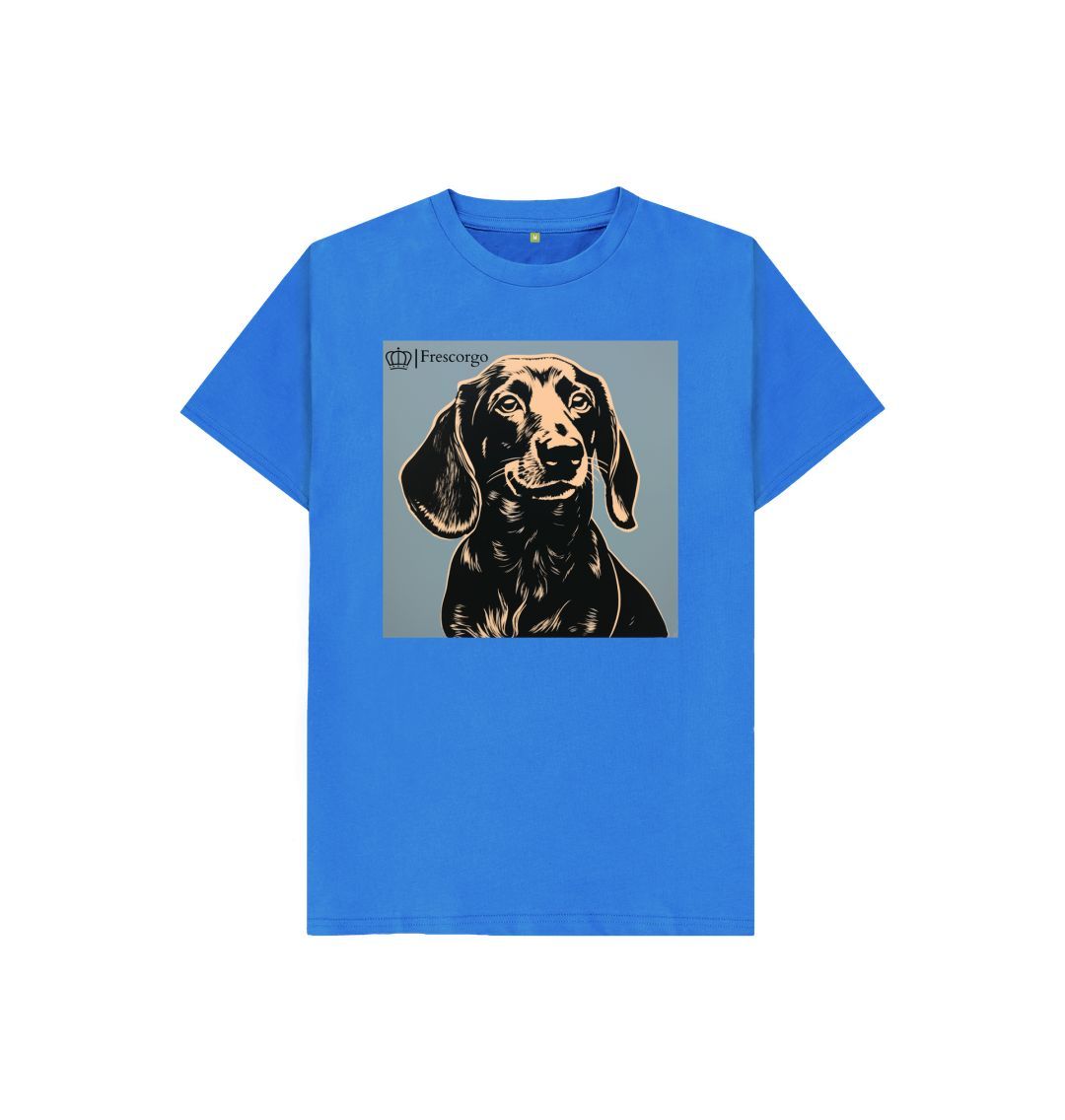 Bright Blue Kid\u2019s Frescorgo Yellow and Black Dog Tee