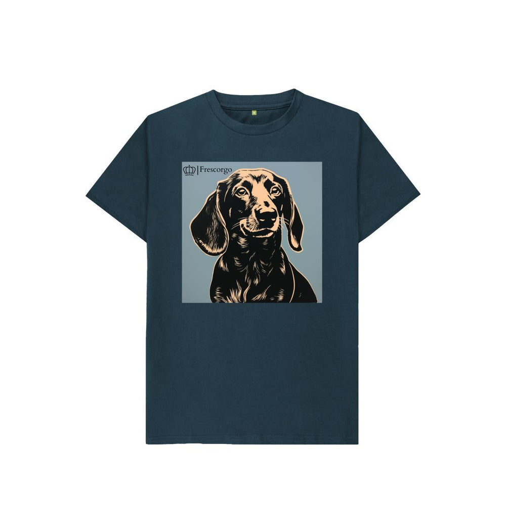 Denim Blue Kid\u2019s Frescorgo Yellow and Black Dog Tee